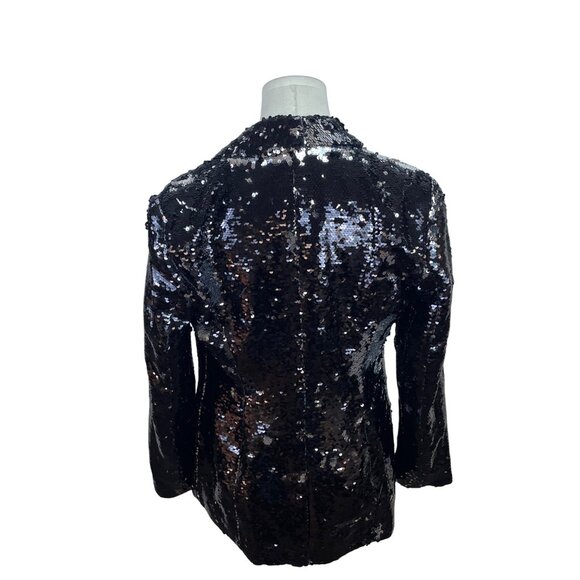 Inc International Concepts Womens Black Sequin Blazer Formal Jacket Sz M - Picture 3 of 9